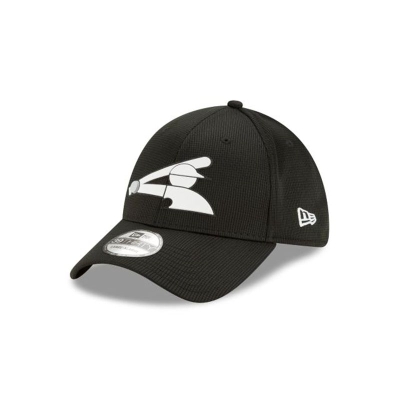 Black Chicago White Sox Hat - New Era MLB Clubhouse Collection 39THIRTY Stretch Fit Caps USA3189745